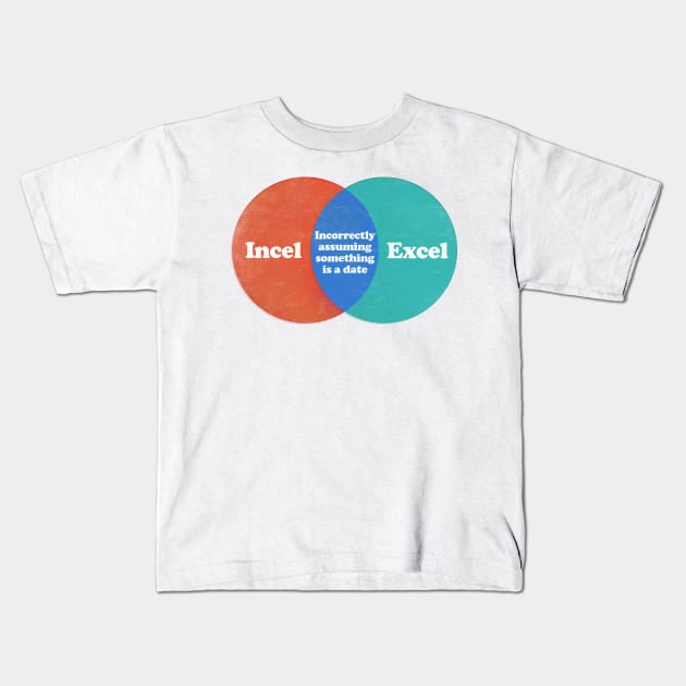 Incel Excel  /  Humorous Meme Design Kids T-Shirt by DankFutura